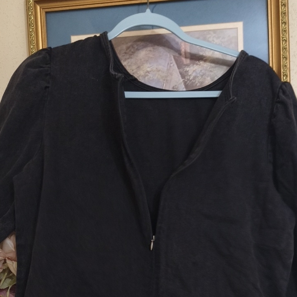 Black Denim Long Sleeve Dress - Picture 14 of 16